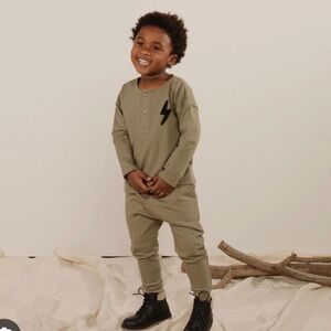 Rylee and cru Olive Green Lightning Bolt shirt